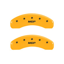 Load image into Gallery viewer, MGP 4 Caliper Covers Engraved Front & Rear MGP Yellow finish black ch