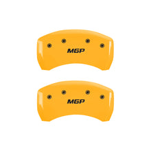 Load image into Gallery viewer, MGP 4 Caliper Covers Engraved Front & Rear MGP Yellow Finish Black Char 2000 Chevrolet Camaro