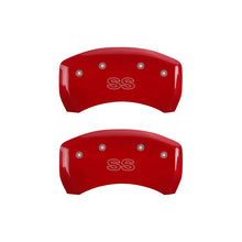 Load image into Gallery viewer, MGP 4 Caliper Covers Engraved Front & Rear Classic/SS Red finish silver ch