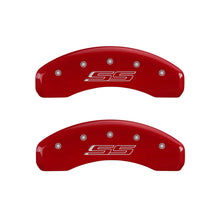 Load image into Gallery viewer, MGP 4 Caliper Covers Engraved Front & Rear Gen 5/SS Red finish silver ch