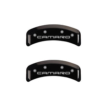 Load image into Gallery viewer, MGP 4 Caliper Covers Engraved Front & Rear Gen 4/Camaro Black finish silver ch