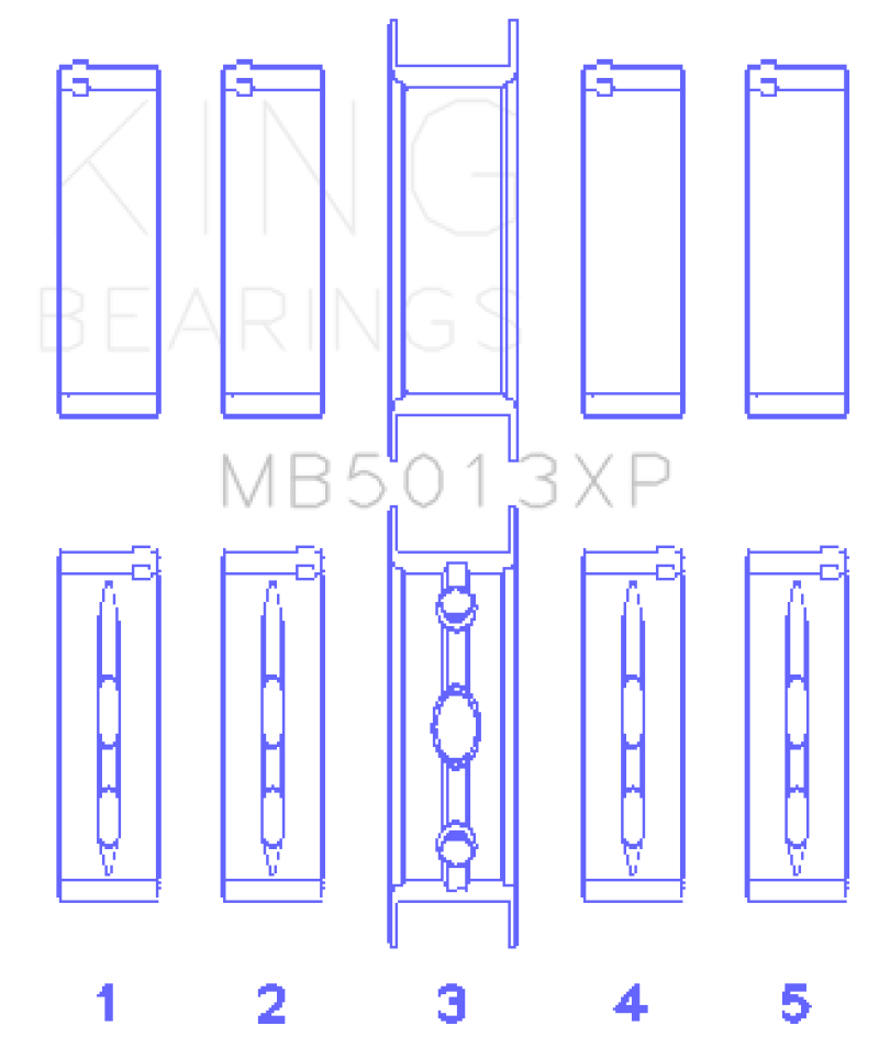 King Engine Bearings Chevy LS1/LS6/LS3 Performance Main Bearing Set - Size STDX
