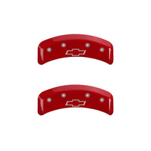 Load image into Gallery viewer, MGP 4 Caliper Covers Engraved Front & Rear Bowtie Red finish silver ch