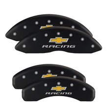 Load image into Gallery viewer, MGP 4 Caliper Covers Engraved Front & Rear Bowtie Red finish silver ch