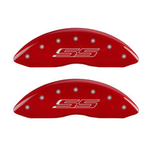 Load image into Gallery viewer, MGP 4 Caliper Covers Engraved Front & Rear Gen 5/SS Red finish silver ch