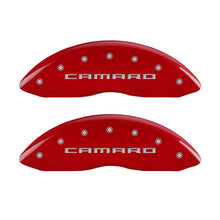 Load image into Gallery viewer, MGP 4 Caliper Covers Engraved Front & Rear Gen 5/Camaro Red finish silver ch