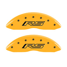 Load image into Gallery viewer, MGP 4 Caliper Covers Engraved Front & Rear Gen 5/RS Yellow finish black ch
