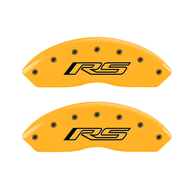 MGP 4 Caliper Covers Engraved Front & Rear Gen 5/RS Yellow finish black ch