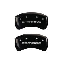 Load image into Gallery viewer, MGP 4 Caliper Covers Engraved Front & Rear Gen 4/Camaro Black finish silver ch