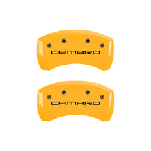 Load image into Gallery viewer, MGP 4 Caliper Covers Engraved F & R Gen 4/Camaro Yellow Finish Black Char 2000 Chevrolet Camaro