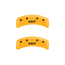 Load image into Gallery viewer, MGP 4 Caliper Covers Engraved Front & Rear MGP Yellow Finish Black Char 1997 Chevrolet Camaro