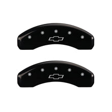 Load image into Gallery viewer, MGP 4 Caliper Covers Engraved Front & Rear Bowtie Black finish silver ch