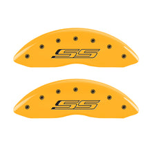 Load image into Gallery viewer, MGP 4 Caliper Covers Engraved Front & Rear Gen 5/SS Yellow finish black ch