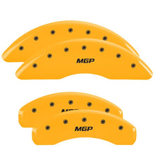 Load image into Gallery viewer, MGP 4 Caliper Covers Engraved Front & Rear MGP Yellow finish black ch