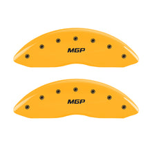 Load image into Gallery viewer, MGP 4 Caliper Covers Engraved Front & Rear MGP Yellow finish black ch