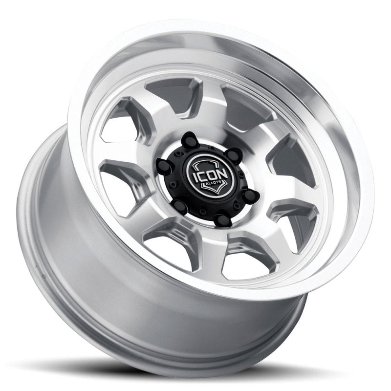 ICON Nuevo 17 X 8.5 6 X 5.5 0mm Offset 4.75in BS Silver Machined