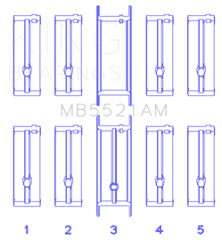 King Engine Bearings Chrysler 2.2L Main Bearing Set