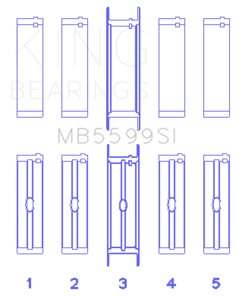 King Engine Bearings International 421CI/446CI V8 (STD Size) Crankshaft Main Bearing Set