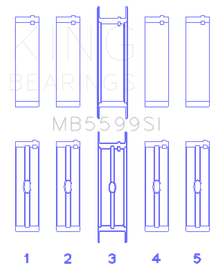 King Engine Bearings International 421CI/446CI V8 (STD Size) Crankshaft Main Bearing Set