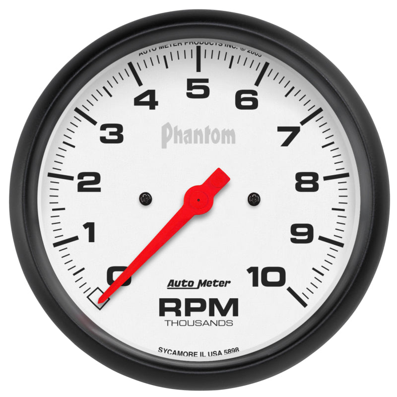 Autometer Phantom 5in 10000 RPM In-Dash Electronic Single Range Tachometer