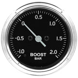 Autometer Stack 52mm -1 to +2 Bar (Incl T-Fitting) Pro Stepper Motor Boost Pressure Gauge - Classic