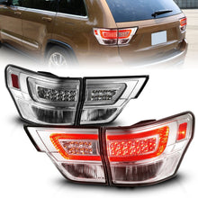 Load image into Gallery viewer, ANZO 11-13 Jeep Grand Cherokee LED Taillights w/ Lightbar Chrome Housing/Clear Lens 4pcs