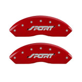 MGP 4 Caliper Covers Engraved Front & Rear SPORT Red finish silver ch