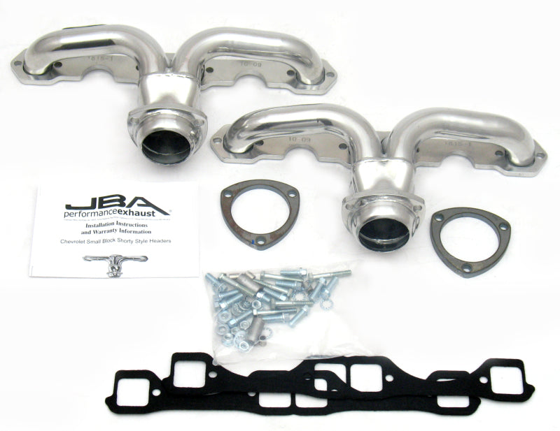 JBA 57-74 Chevrolet Corvette 265-400 SBC 1-5/8in Primary Silver Ctd Tight Tuck Header