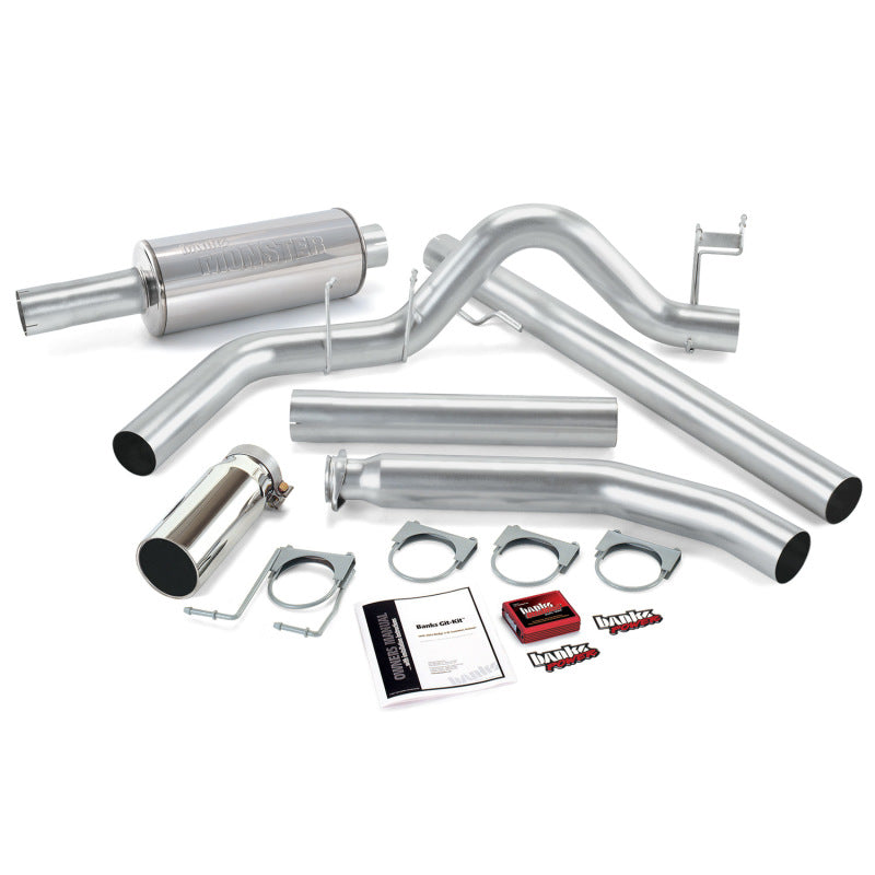 Banks Power 98-00 Dodge 5.9L Ext Cab Git-Kit - SS Single Exhaust w/ Chrome Tip