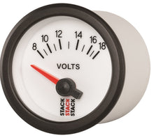 Load image into Gallery viewer, Autometer Stack 52mm 8-18V Electric Battery Voltage Gauge - White