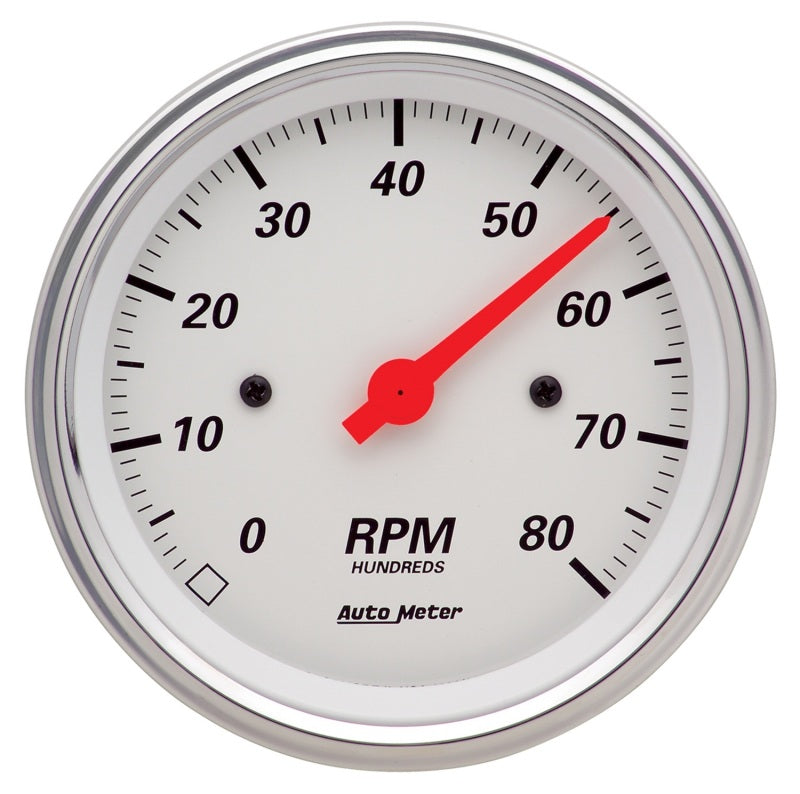 Autometer Arctic White 3 3/8in 8k RPM In Dash Tachometer