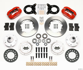 Wilwood Forged Dynalite Front Kit 11.00in Red 1965-1969 Mustang Disc & Drum Spindle