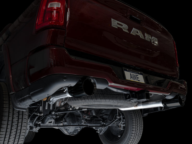 AWE 25+ RAM 1500 3.0TT 0FG Catback Touring Exhaust - Diamond Black Tips