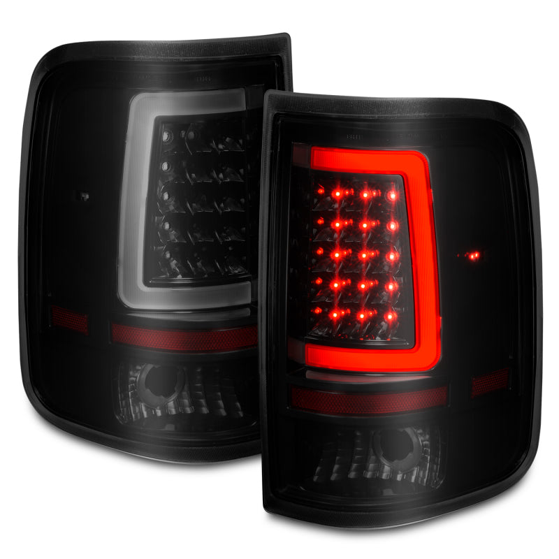 ANZO 2004-2006 Ford F-150 LED Tail Lights w/ Light Bar Black Housing Smoke Lens