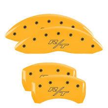 Load image into Gallery viewer, MGP 4 Caliper Covers Engraved Front &amp; Rear Vintage Style/RT Yellow finish black ch