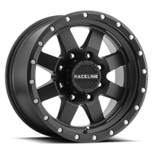 Load image into Gallery viewer, Raceline 935B Defender 15x5in / 5x114.3 BP / 0mm Offset / 3.19mm Bore - Satin Black Wheel