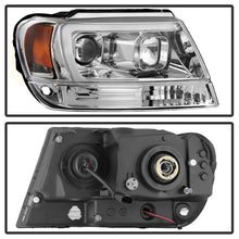 Load image into Gallery viewer, Spyder 99-04 Jeep Grand Cherokee Projector Headlights - Light Bar DRL LED - Chrome