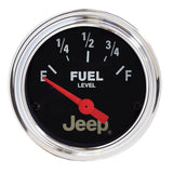 Autometer Jeep 52mm 0 OHMS Empty/90 OHMS Full Short Sweep Electronic Fuel Level Gauge