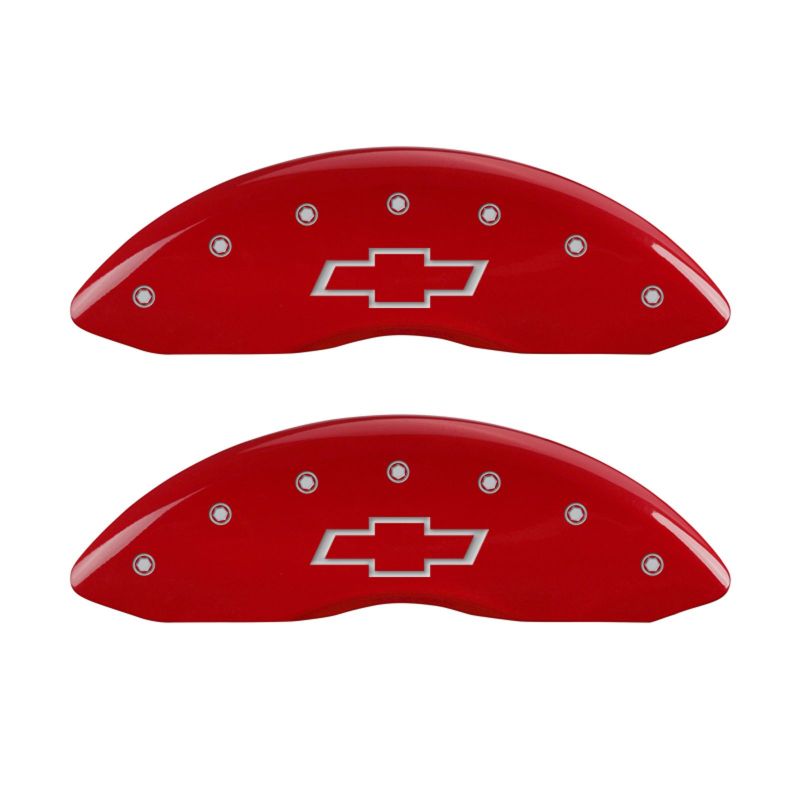 MGP 4 Caliper Covers Engraved Front & Rear MGP Red Power Coat Finish Silver Characters