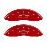 MGP Front set 2 Caliper Covers Engraved Front Bowtie Red finish silver ch