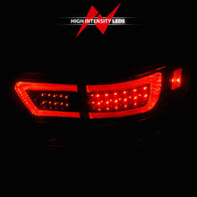 Load image into Gallery viewer, ANZO 11-13 Jeep Grand Cherokee LED Taillights w/ Lightbar Black Housing/Clear Lens 4pcs