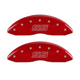 MGP 4 Caliper Covers Engraved Front & Rear Trailblazer style/SS Red finish silver ch