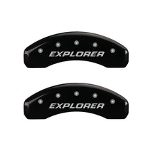 Load image into Gallery viewer, MGP 4 Caliper Covers Engraved Front &amp; Rear Explorer/2011 Black Finish Silver Char 2010 Ford Explorer