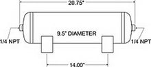 Load image into Gallery viewer, Firestone Air Tank 5 Gallon 9.5in. x 20.7in. (2) 1/4in. NPT Ports 150 PSI Max - Black (WR17609191)