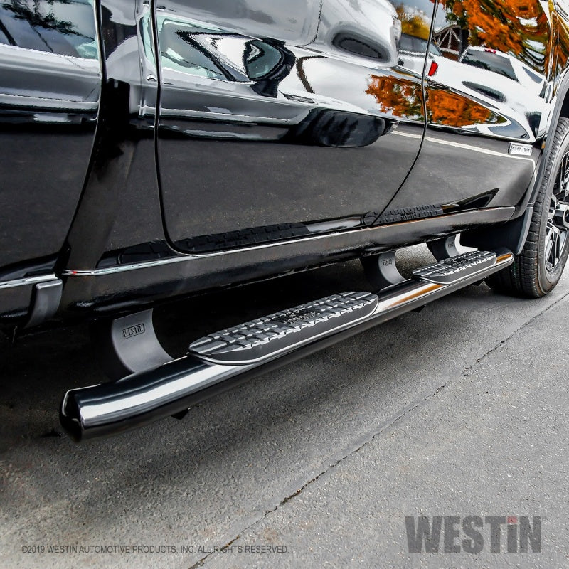 Westin 19-20 Chevrolet/GMC Silverado/Sierra 1500 Double Cab PRO TRAXX 4 Oval Nerf Step Bars - Black