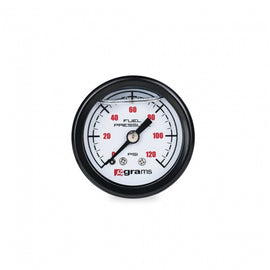 Grams Performance Universal 0-120 PSI Fuel Pressure Gauge - White Face
