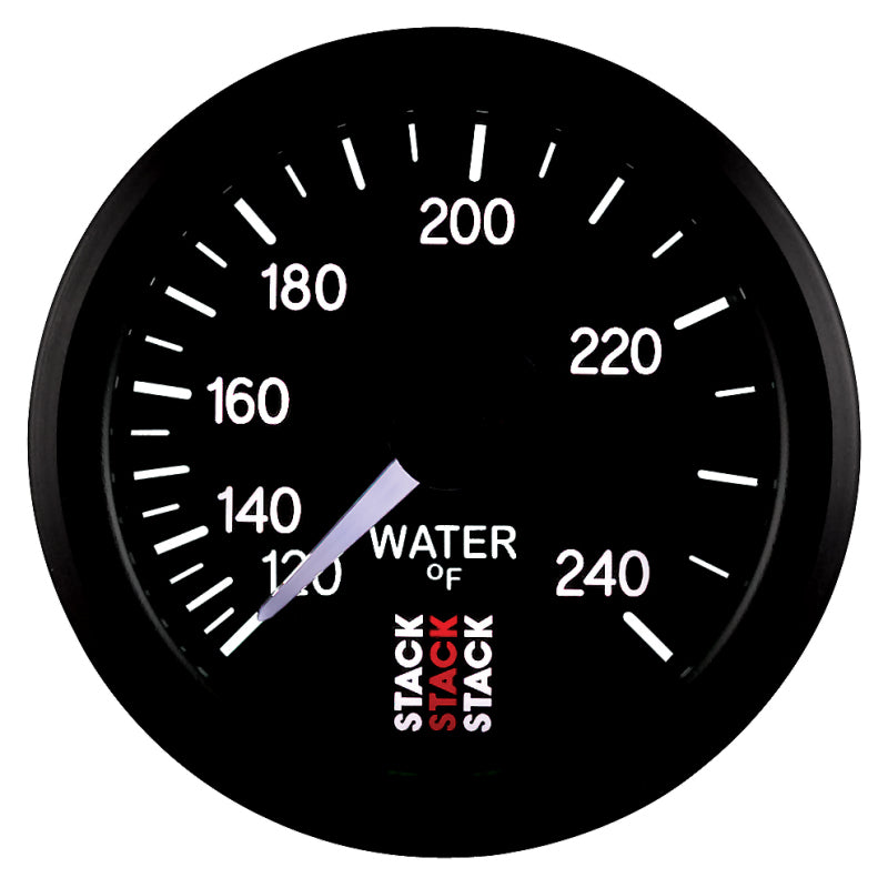 Autometer Stack 52mm 120-240 Deg F 1/2in Npt (M) Mechanical Water Temp Gauge - Black