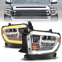 Load image into Gallery viewer, ANZO 2014-2021 Toyota Tundra LED Crystal Headlights w/ Switchback Chrome Housing w/ DRL