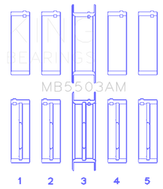 King Engine Bearings Ford V8 351ci 5.8L 16v Crankshaft Main Bearing Set (Set of 5)