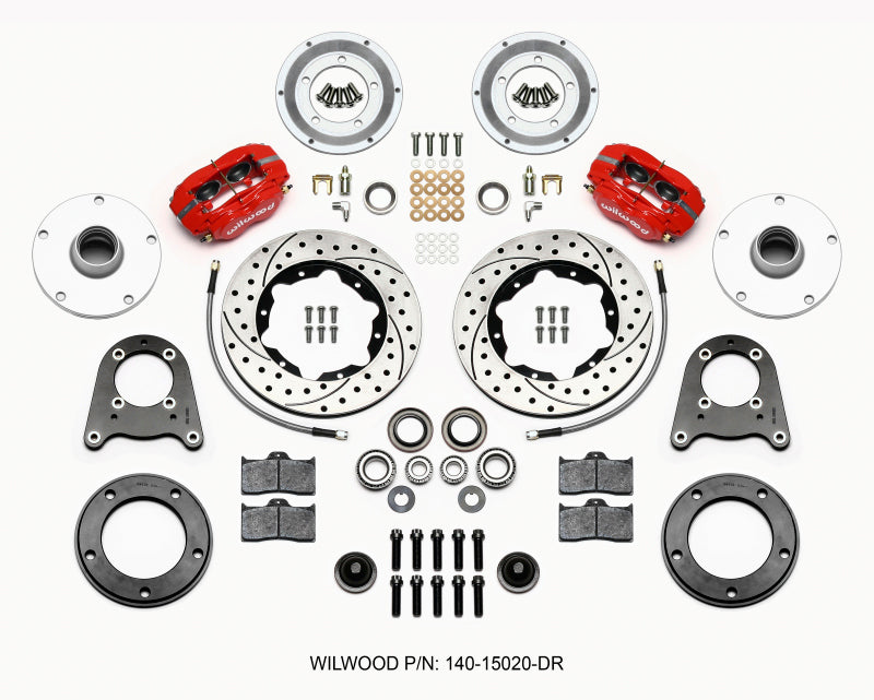 Wilwood Forged Dynalite-M Front Kit 10.75in Drilled Red 1950-1955 MG-TD/TF